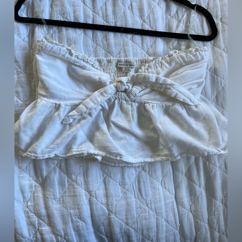 Lightly worn- American eagle strapless tie front top